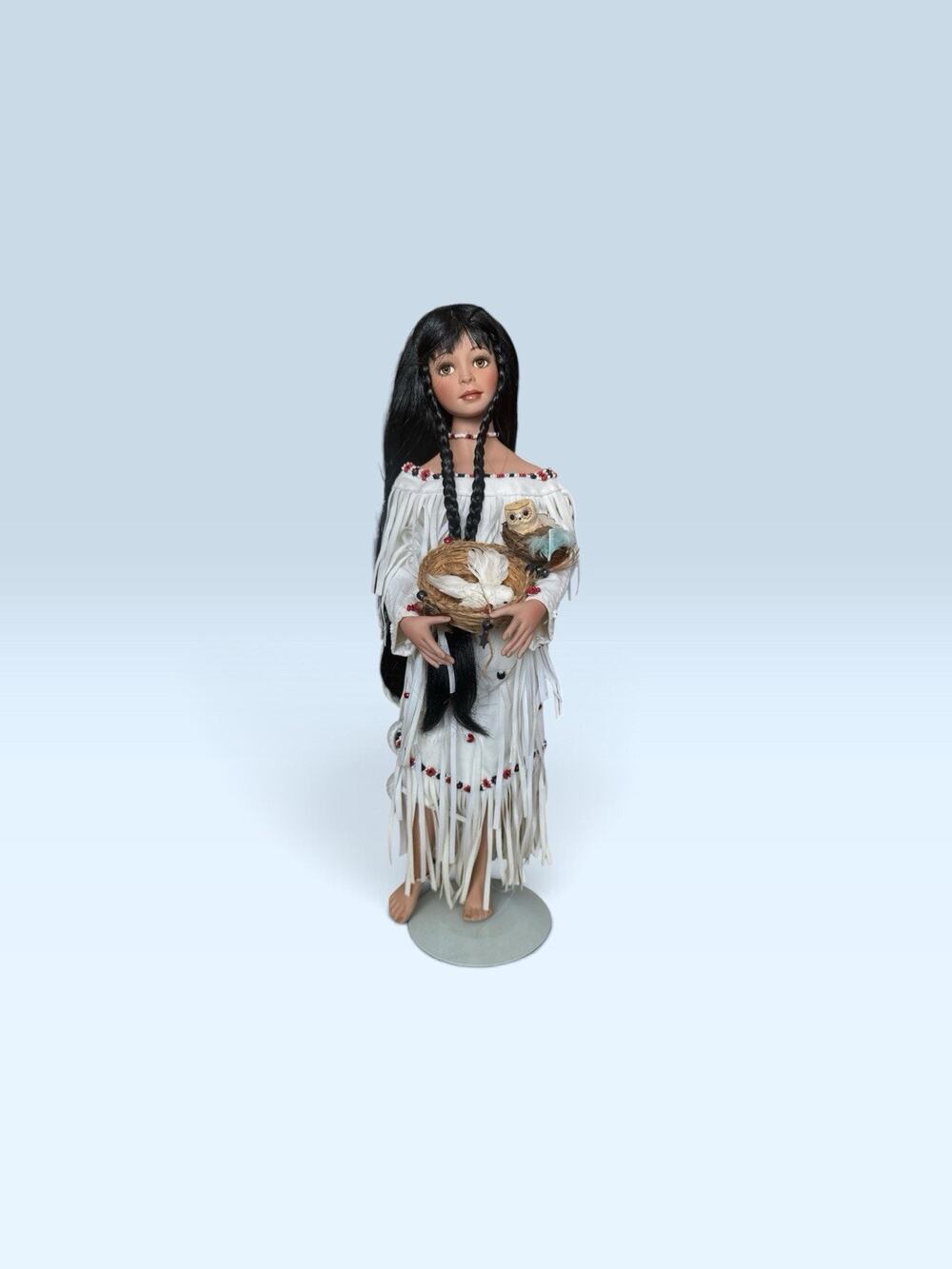 NATIVE AMERICAN Indian Girl Woman 17" Doll w Dress Paradise Galleries AEL2000